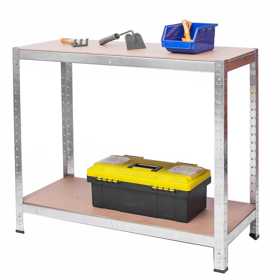 REGAŁ METALOWY MAGAZYNOWY GARAŻOWY SREBRNY 5 PÓŁEK 750KG 180X90X40 - obrazek 5