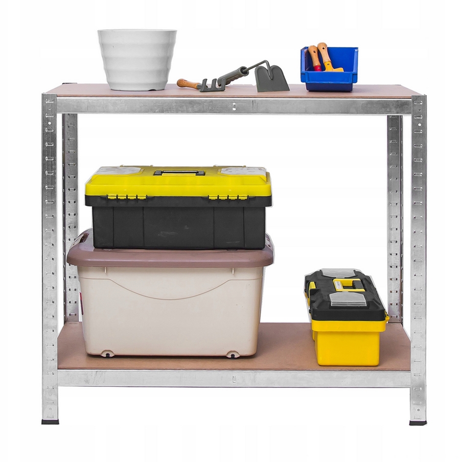 REGAŁ METALOWY MAGAZYNOWY GARAŻOWY SREBRNY 5 PÓŁEK 750KG 180X90X40 - obrazek 6