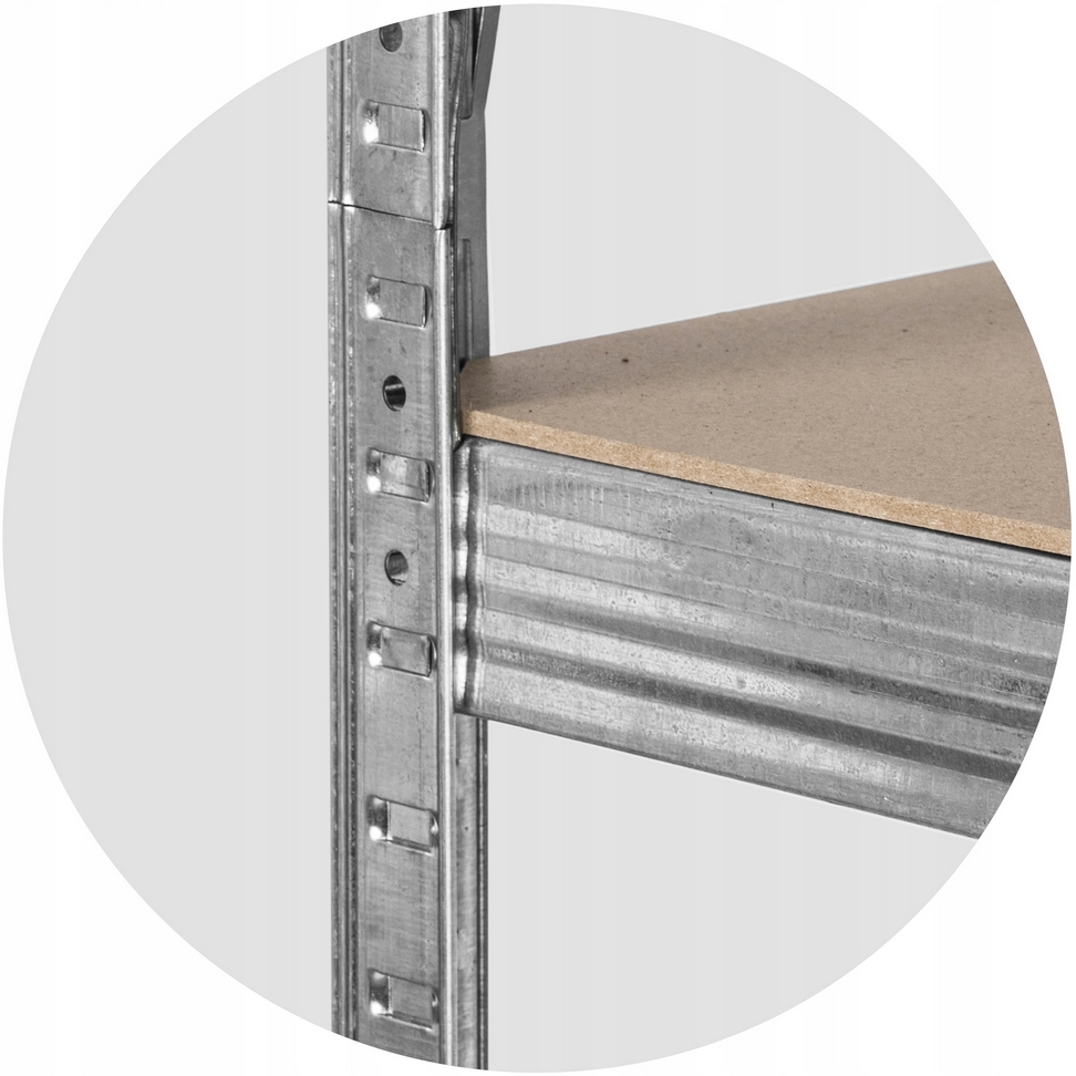 REGAŁ METALOWY MAGAZYNOWY GARAŻOWY SREBRNY 5 PÓŁEK 750KG 180X90X40 - obrazek 7