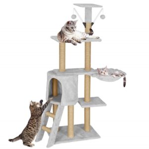 DRAPAK DUŻY DLA KOTA WIEŻA DRZEWKO LEGOWISKO DOMEK Z ZABAWKAMI 7 POZIOMÓW 136CM XL
