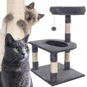 DRAPAK DUŻY DLA KOTA WIEŻA DRZEWKO LEGOWISKO DOMEK Z ZABAWKAMI 3 POZIOMY 70CM