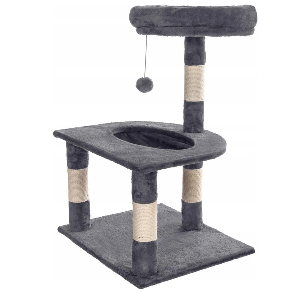 DRAPAK DUŻY DLA KOTA WIEŻA DRZEWKO LEGOWISKO DOMEK Z ZABAWKAMI 3 POZIOMY 70CM - obrazek 2