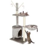 DRAPAK DUŻY DLA KOTA WIEŻA DRZEWKO LEGOWISKO DOMEK Z ZABAWKAMI 4 POZIOMY 110CM XL