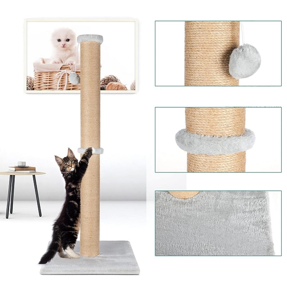 DRAPAK DUŻY DLA KOTA DOMEK SŁUPEK Z ZABAWKAMI 104CM XL - obrazek 3
