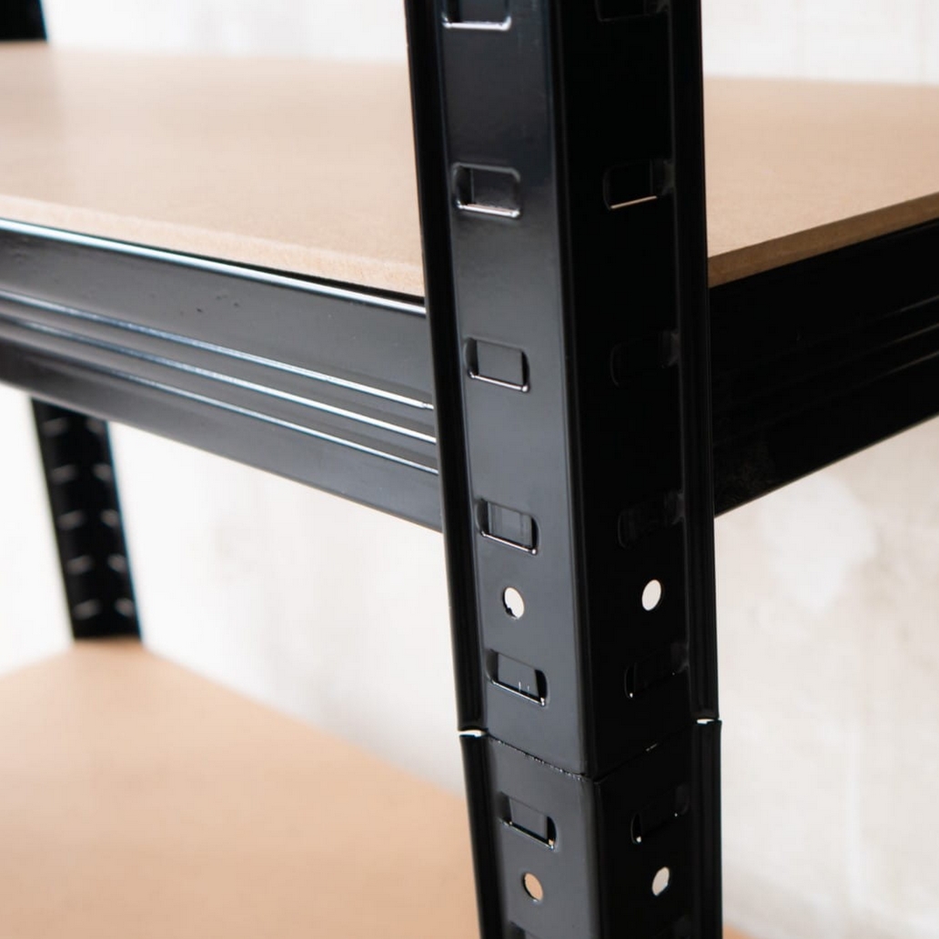 REGAŁ METALOWY MAGAZYNOWY GARAŻOWY CZARNY 6 PÓŁEK 1260KG 222X90X40 - obrazek 8