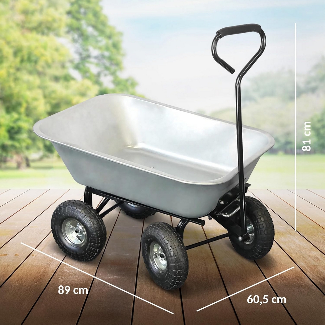 WÓZEK OGRODOWY OGRODNICZY TRANSPORTOWY TACZKI WYWROTKA PRZYCZEPKA 80L 300KG - obrazek 4
