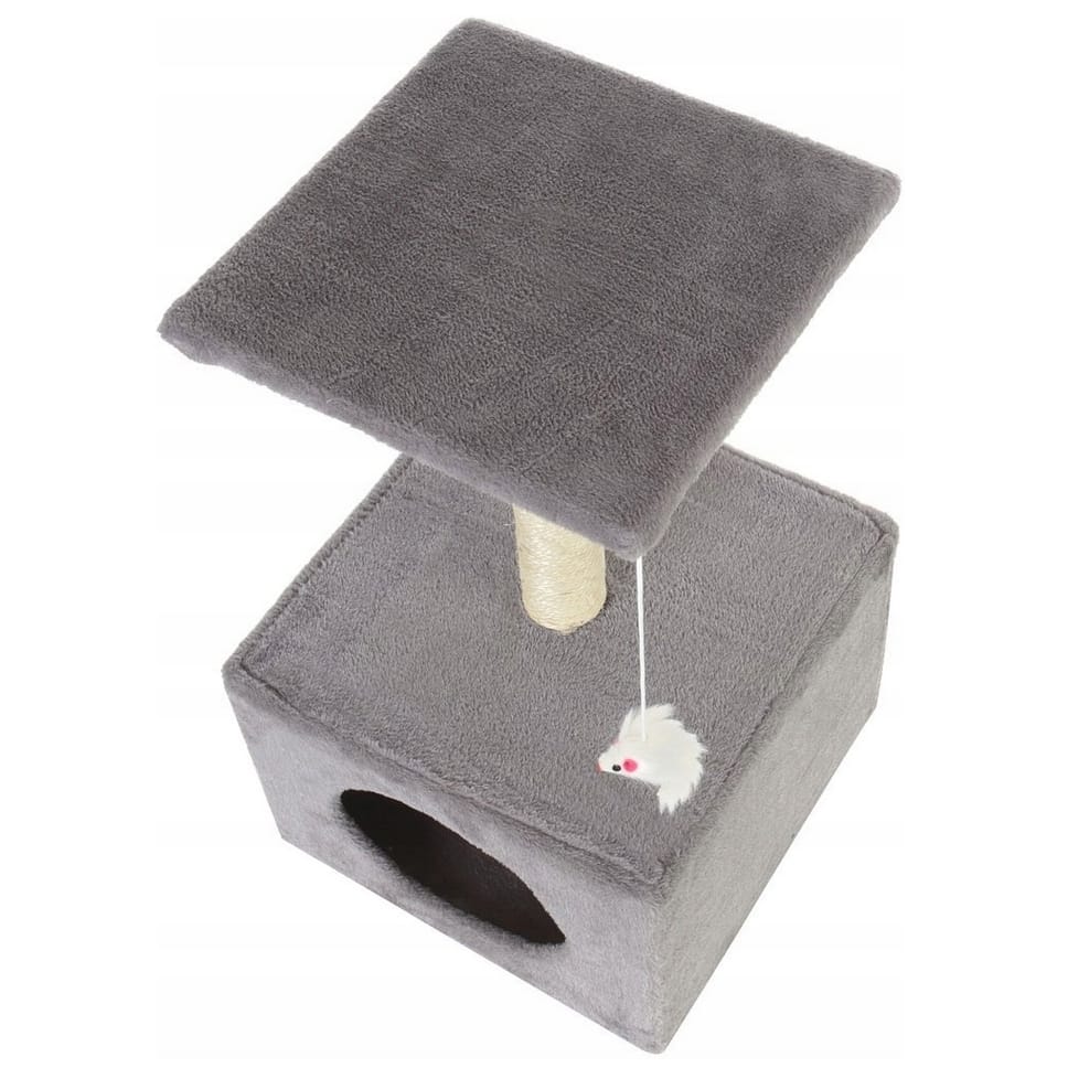 DRAPAK DUŻY DLA KOTA WIEŻA DRZEWKO LEGOWISKO DOMEK Z ZABAWKAMI 3 POZIOMY 56CM - obrazek 5