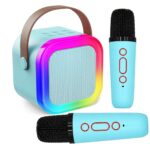 ZESTAW KARAOKE BLUETOOTH GŁOŚNIK + 2x MIKROFON NIEBIESKI