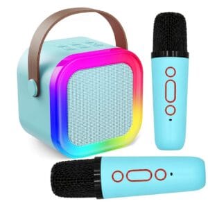 ZESTAW KARAOKE BLUETOOTH GŁOŚNIK + 2x MIKROFON NIEBIESKI
