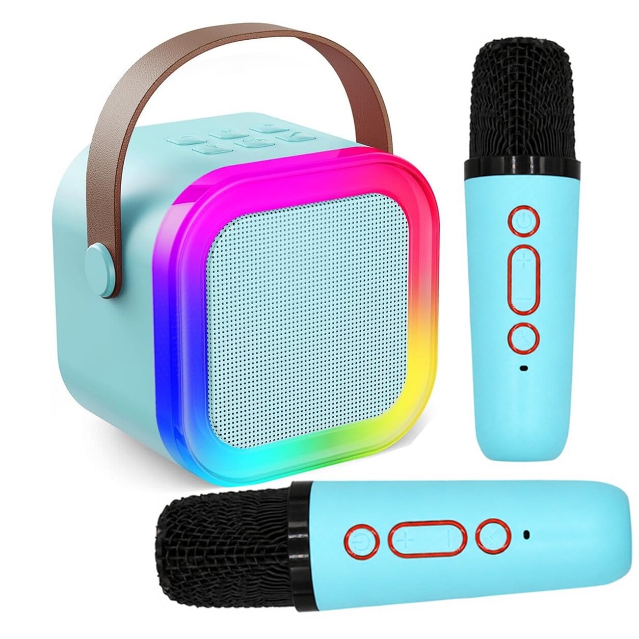 ZESTAW KARAOKE BLUETOOTH GŁOŚNIK + 2x MIKROFON NIEBIESKI