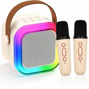 ZESTAW KARAOKE BLUETOOTH GŁOŚNIK + 2x MIKROFON BIAŁY