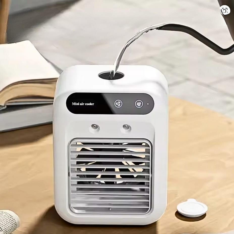 KLIMATYZATOR NA WODĘ MINI AIR COOLER WENTYLATOR NAWILŻACZ MOBILNY 3W1 - obrazek 4
