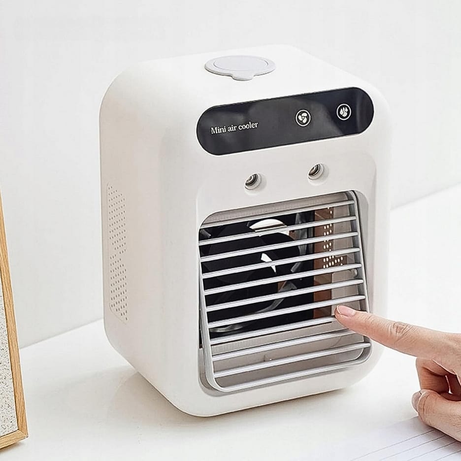 KLIMATYZATOR NA WODĘ MINI AIR COOLER WENTYLATOR NAWILŻACZ MOBILNY 3W1 - obrazek 5