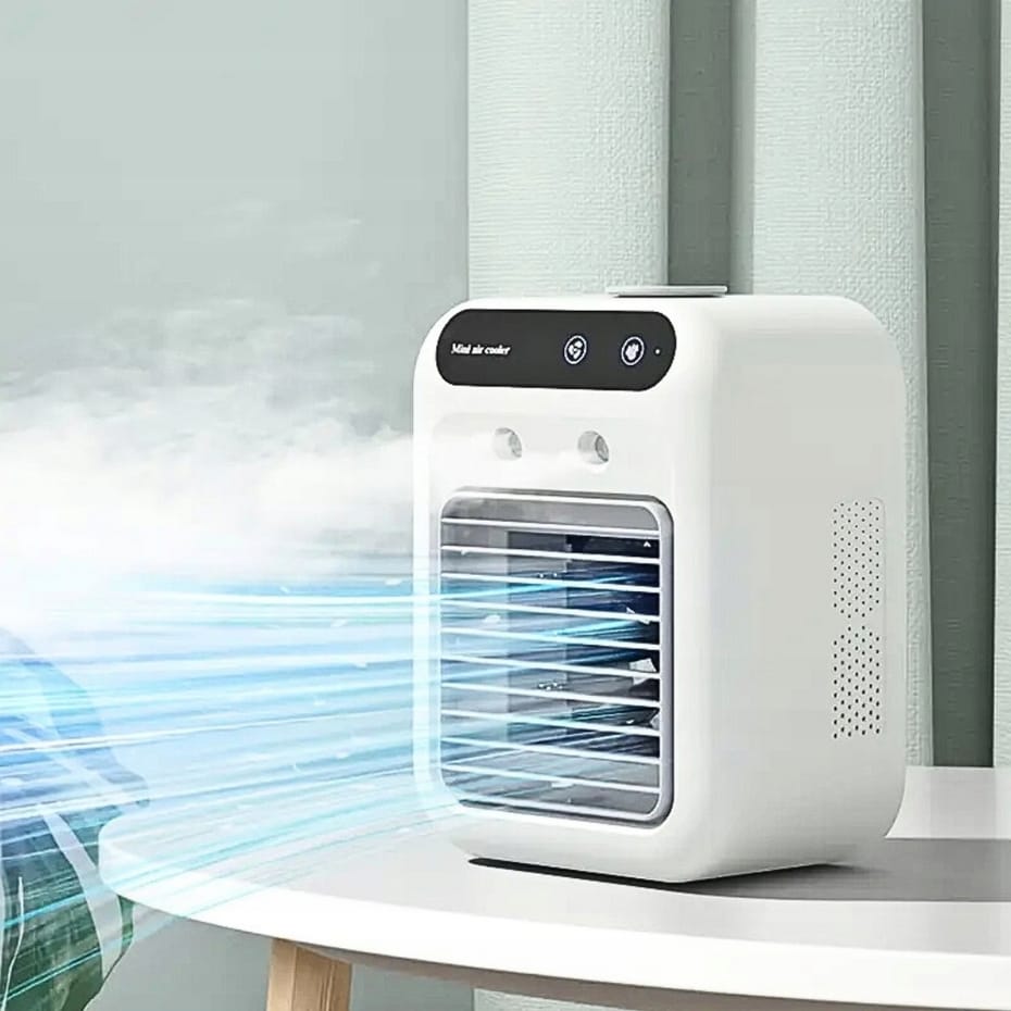 KLIMATYZATOR NA WODĘ MINI AIR COOLER WENTYLATOR NAWILŻACZ MOBILNY 3W1 - obrazek 7