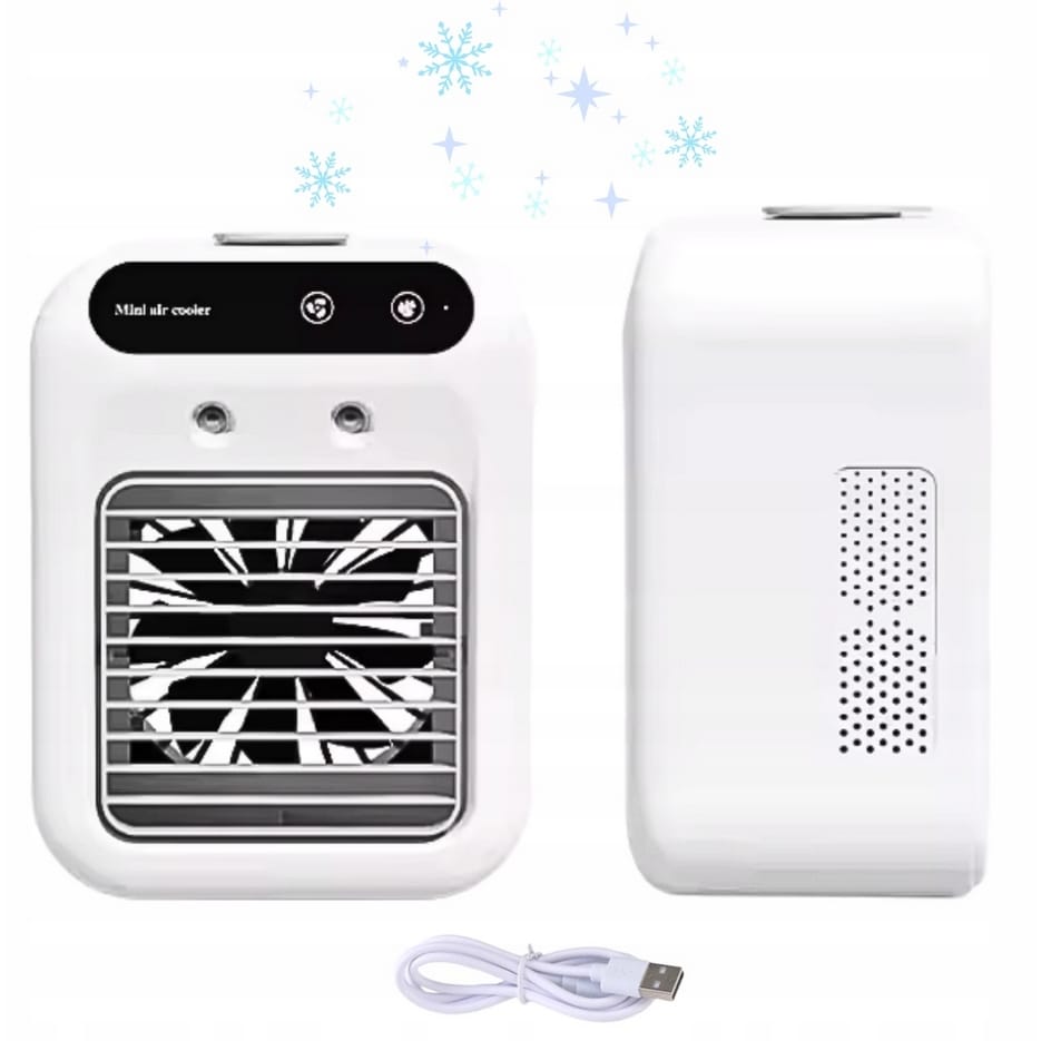 KLIMATYZATOR NA WODĘ MINI AIR COOLER WENTYLATOR NAWILŻACZ MOBILNY 3W1 - obrazek 8