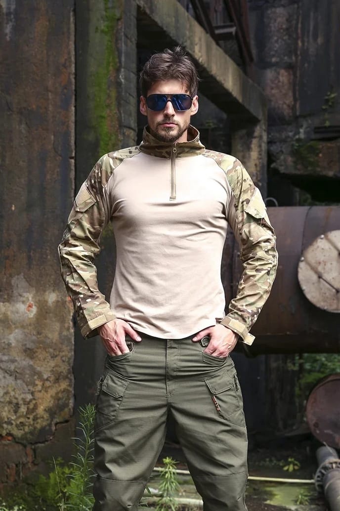 BLUZA TAKTYCZNA TURYSTYCZNA WOJSKOWA KOSZULKA Z DŁUGIM RĘKAWEM ŚCIĄGACZ CAMO 2XL 3XL - obrazek 8