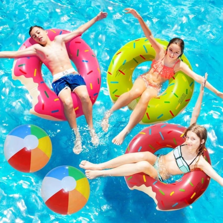DMUCHANY PONTON DLA DZIECI KOŁO MATERAC DO PŁYWANIA BASENU PLAŻOWY DONUT 60CM - obrazek 5