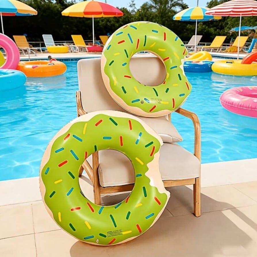 DMUCHANY PONTON DLA DZIECI KOŁO MATERAC DO PŁYWANIA BASENU PLAŻOWY DONUT 60CM - obrazek 6