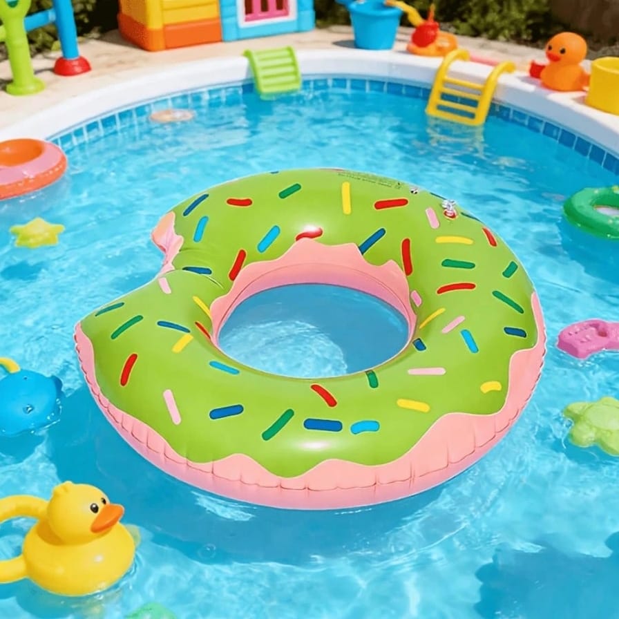 DMUCHANY PONTON DLA DZIECI KOŁO MATERAC DO PŁYWANIA BASENU PLAŻOWY DONUT 60CM - obrazek 7
