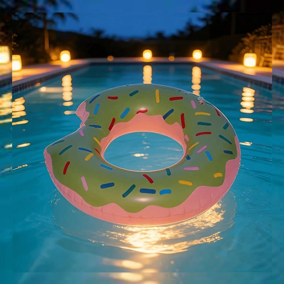 DMUCHANY PONTON DLA DZIECI KOŁO MATERAC DO PŁYWANIA BASENU PLAŻOWY DONUT 60CM - obrazek 9
