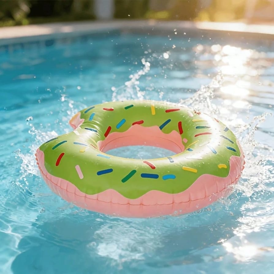 DMUCHANY PONTON DLA DZIECI KOŁO MATERAC DO PŁYWANIA BASENU PLAŻOWY DONUT 60CM - obrazek 8