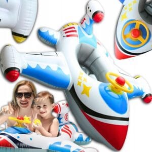 DMUCHANY PONTON DLA DZIECI KOŁO MATERAC DO PŁYWANIA BASENU PLAŻOWY SAMOLOT 100CM