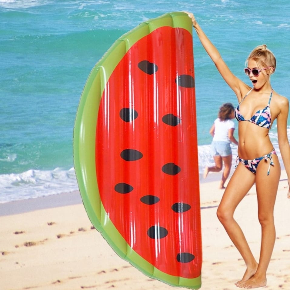 MATERAC DO PŁYWANIA DMUCHANY WODNY DO BASENU PLAŻOWY PONTON LEŻAK HAMAK ARBUZ 170CM - obrazek 6