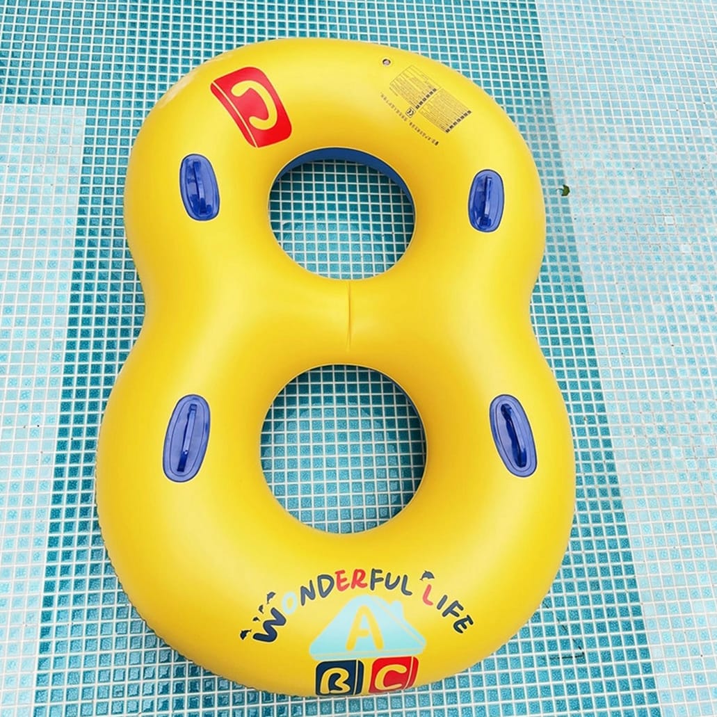 DMUCHANY PONTON KOŁO MATERAC DO PŁYWANIA BASENU PLAŻOWY PODWÓJNY 160CM - obrazek 2