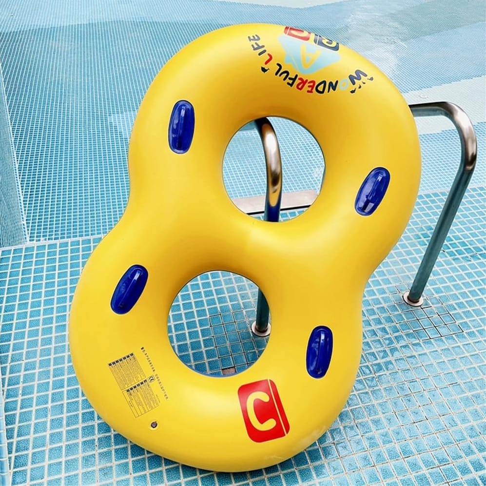 DMUCHANY PONTON KOŁO MATERAC DO PŁYWANIA BASENU PLAŻOWY PODWÓJNY 160CM - obrazek 5