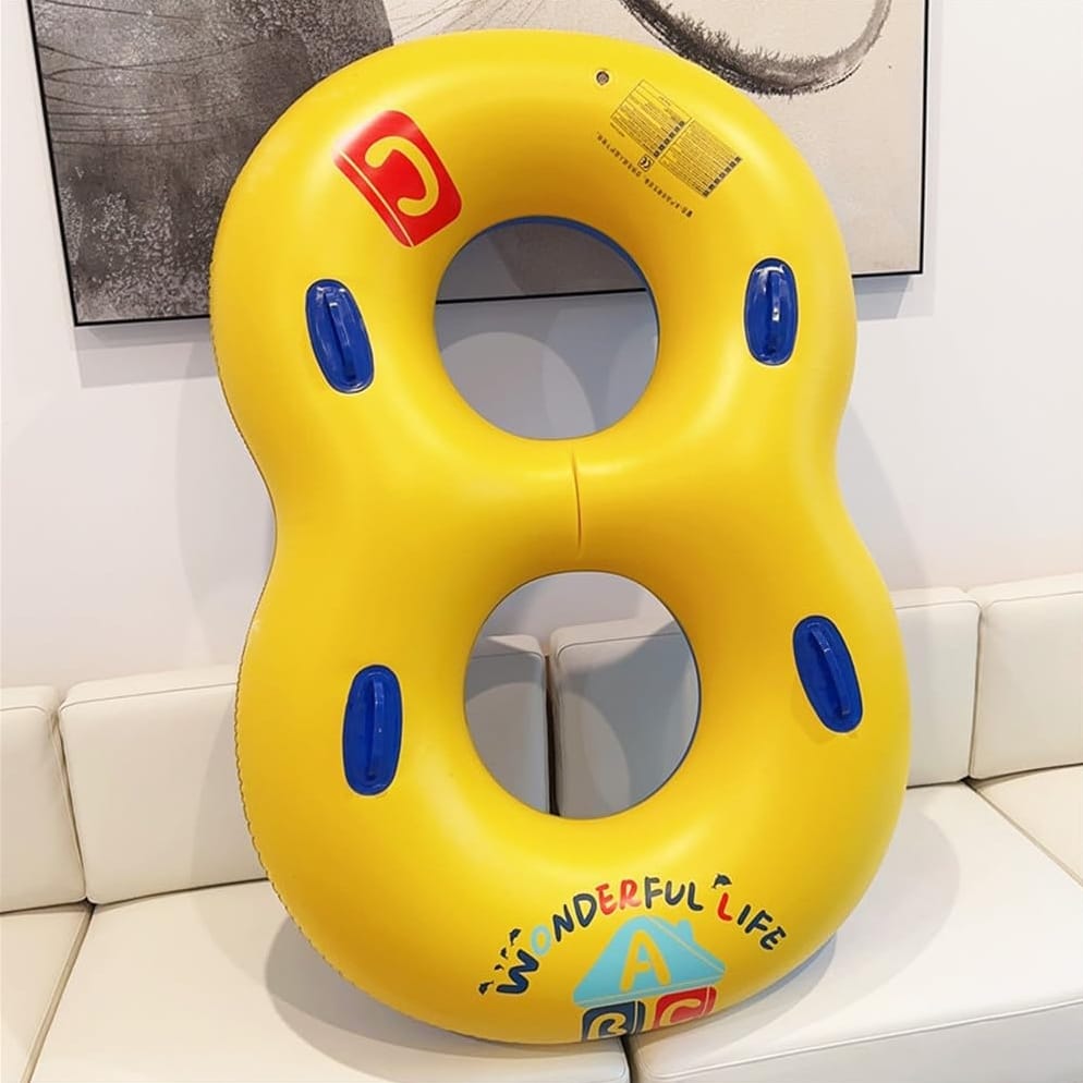 DMUCHANY PONTON KOŁO MATERAC DO PŁYWANIA BASENU PLAŻOWY PODWÓJNY 160CM - obrazek 6