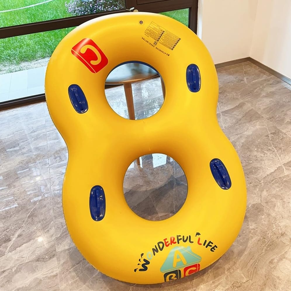 DMUCHANY PONTON KOŁO MATERAC DO PŁYWANIA BASENU PLAŻOWY PODWÓJNY 160CM - obrazek 7