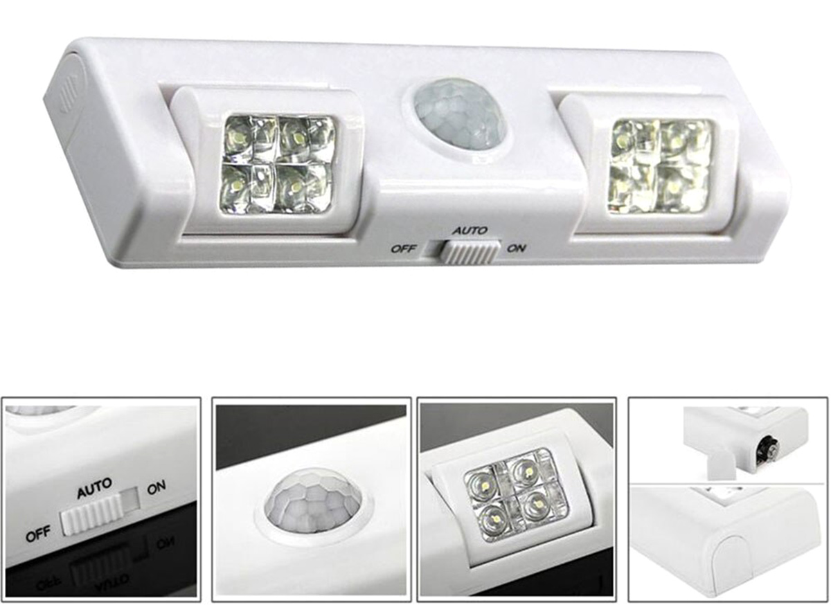 LAMPKA 8 LED CZUJNIK RUCHU BIAŁA - obrazek 6
