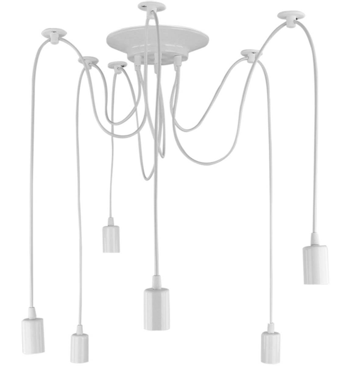LAMPA SUFITOWA 6 RAMION BIAŁA - obrazek 3