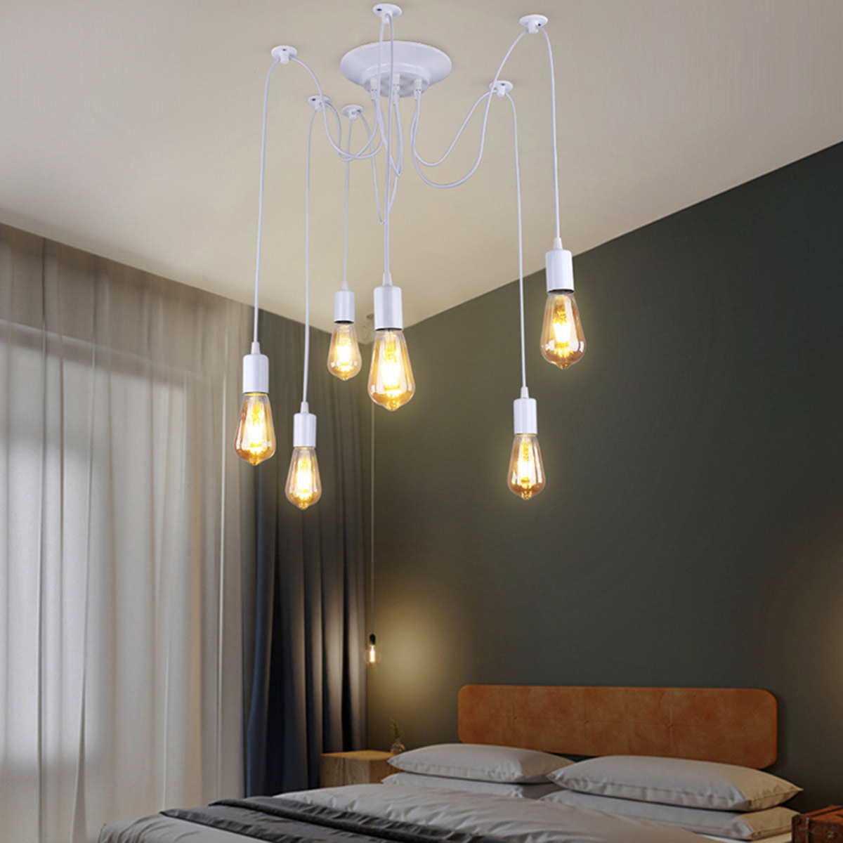 LAMPA SUFITOWA 6 RAMION BIAŁA - obrazek 6