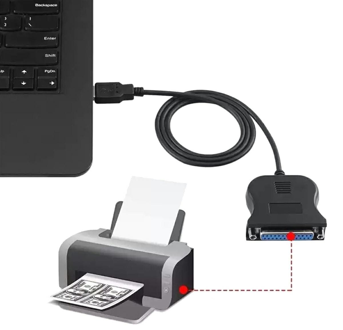ADAPTER USB NA LPT WTYCZKA ŻEŃSKA - obrazek 4