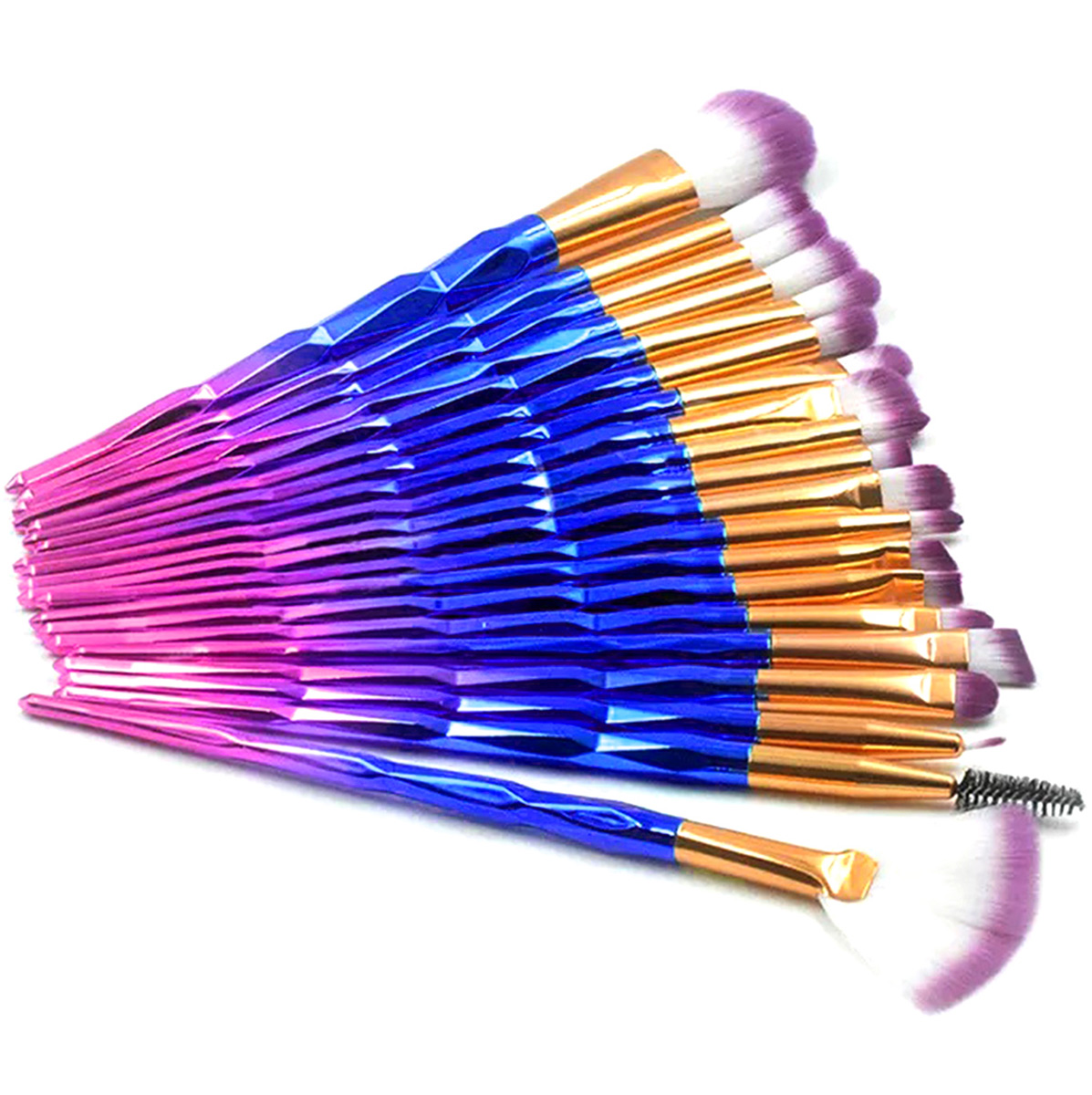 PĘDZLE DO MAKIJAŻU UNICORN 20 SZT - obrazek 3
