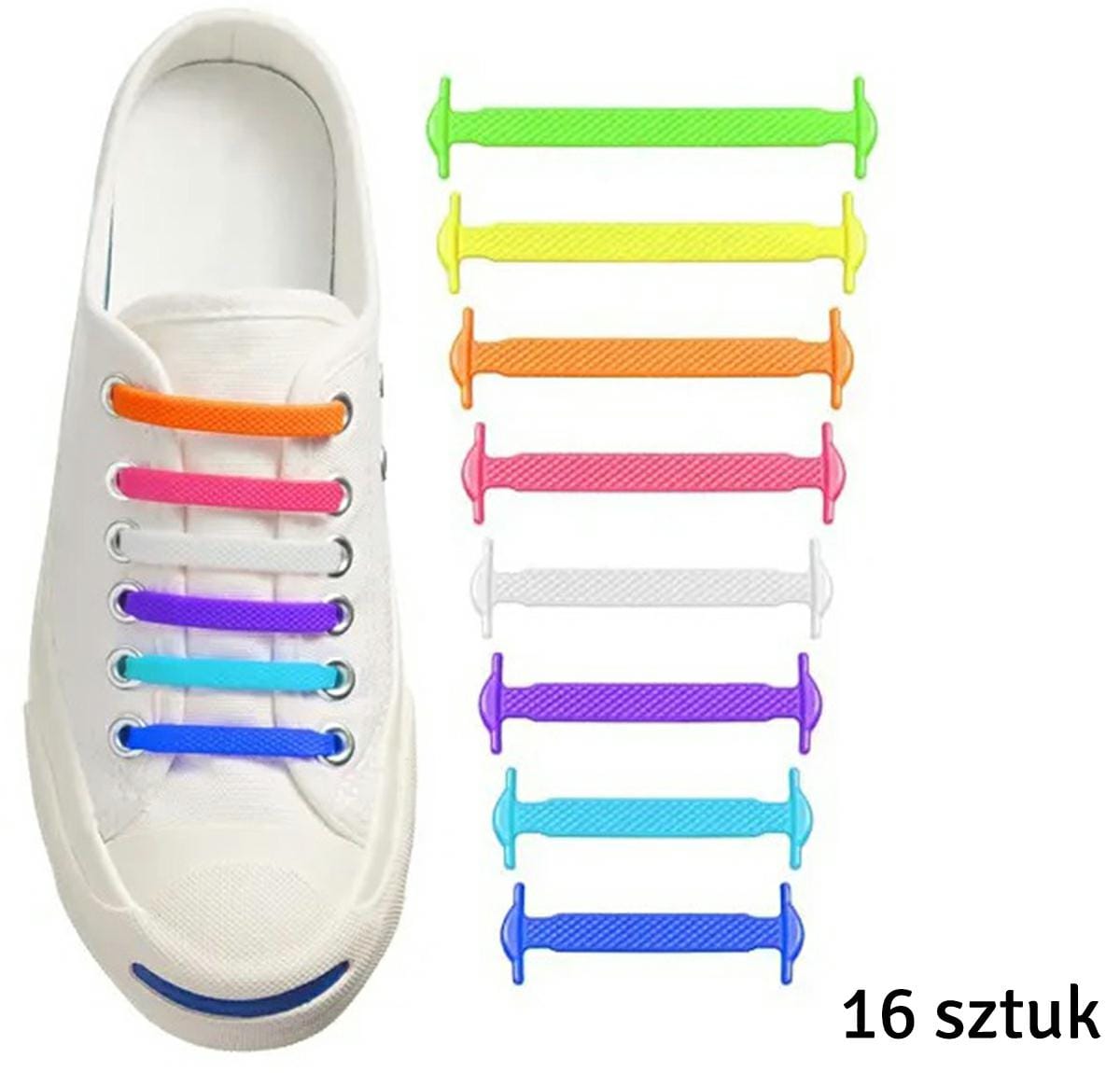 SZNUROWADŁA SILIKONOWE BEZ WIĄZANIA RAINBOW - obrazek 2