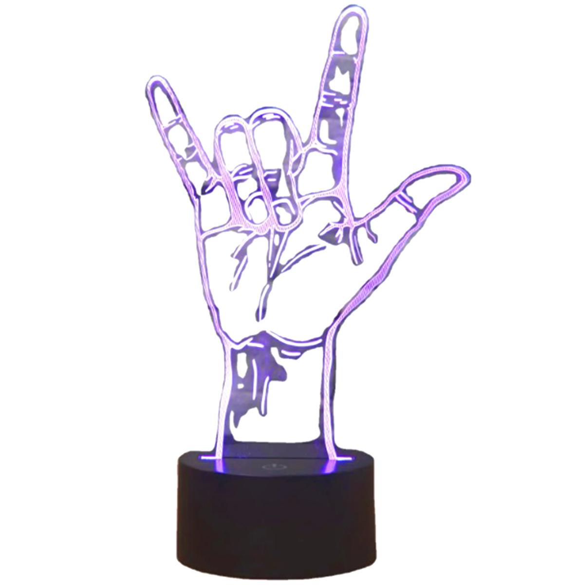 LAMPKA NOCNA RĘKA 3D LED