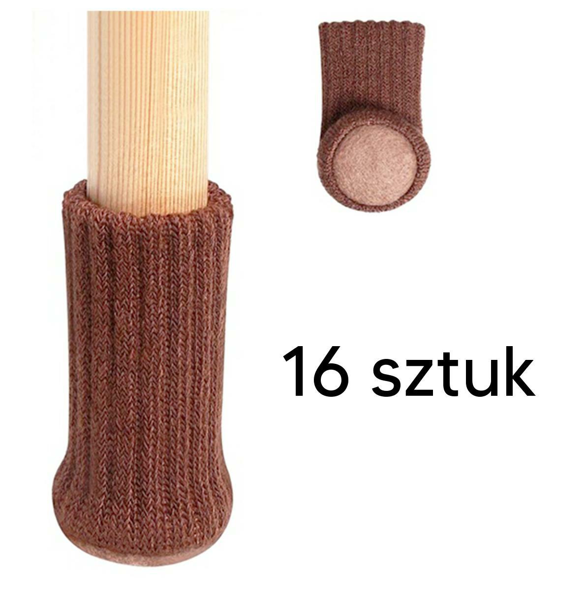 NAKŁADKI NOGI MEBLE 16SZT BRĄZOWE - obrazek 3