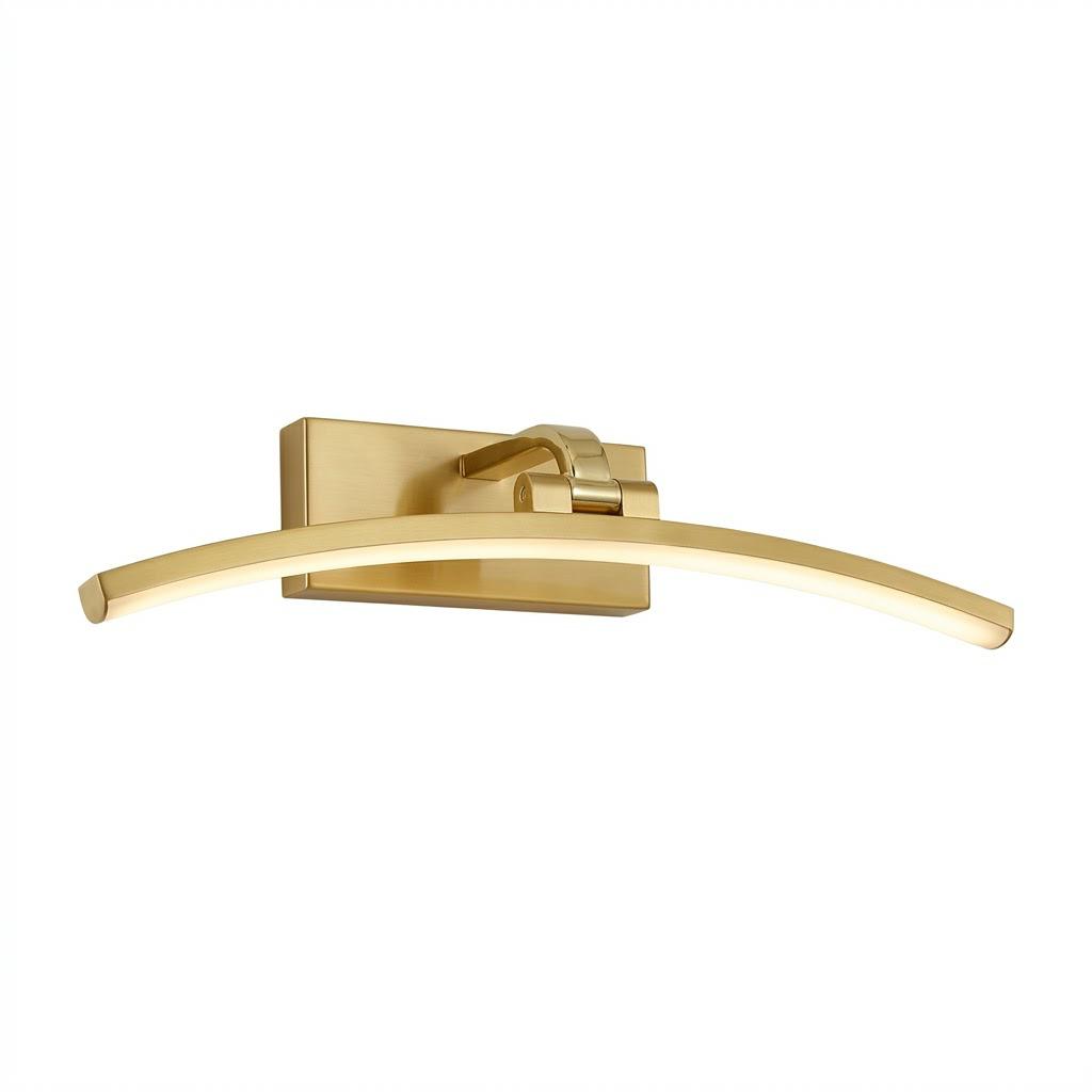 LAMPKA ŚCIENNA ŁUK 60CM BIAŁA NEUTRALNA ZŁOTY