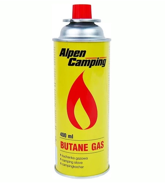 KARTUSZ GAZOWY DO KUCHENKI TURYSTYCZNEJ ALPEN CAMPING 400ML 227G - PALETA - obrazek 2
