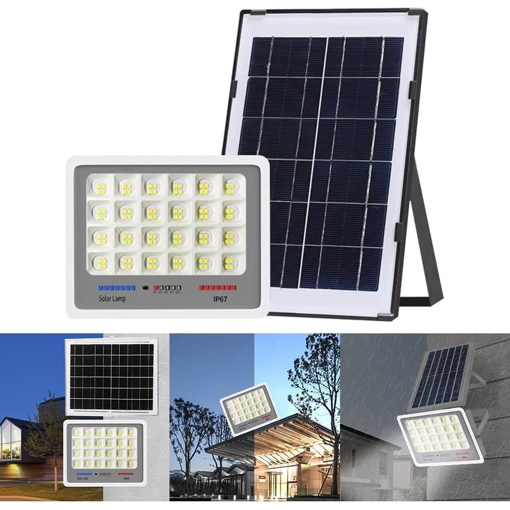 LAMPA SOLARNA 96 LED OGRODOWA NAŚWIETLACZ CZUJNIK ZMIERZCHU HALOGEN PILOT IP67 60W - obrazek 2
