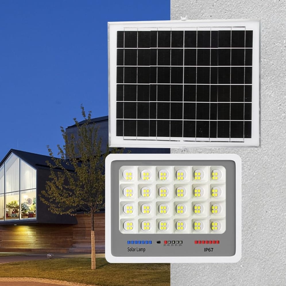 LAMPA SOLARNA 96 LED OGRODOWA NAŚWIETLACZ CZUJNIK ZMIERZCHU HALOGEN PILOT IP67 60W - obrazek 4