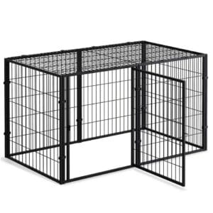 KOJEC KLATKA ZAGRODA Z NAKRYCIEM MODUŁOWA DLA ZWIERZĄT PSA KOTA CZARNA 6 PANELI X 70X60CM