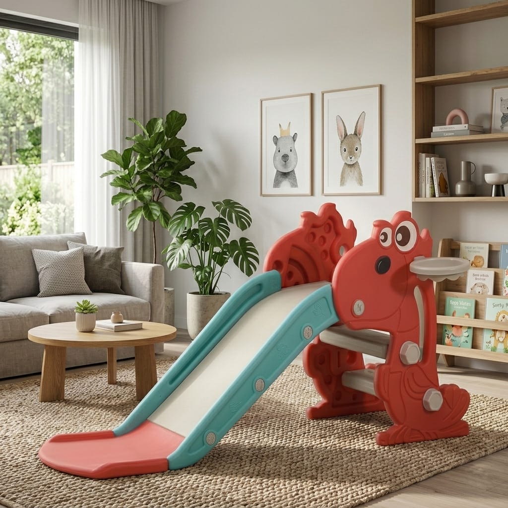ZJEŻDŻALNIA DLA DZIECI DOMOWA OGRODOWA WOLNOSTOJĄCA WIELOKOLOROWA AKCESORIA ZESTAW 120CM - obrazek 2