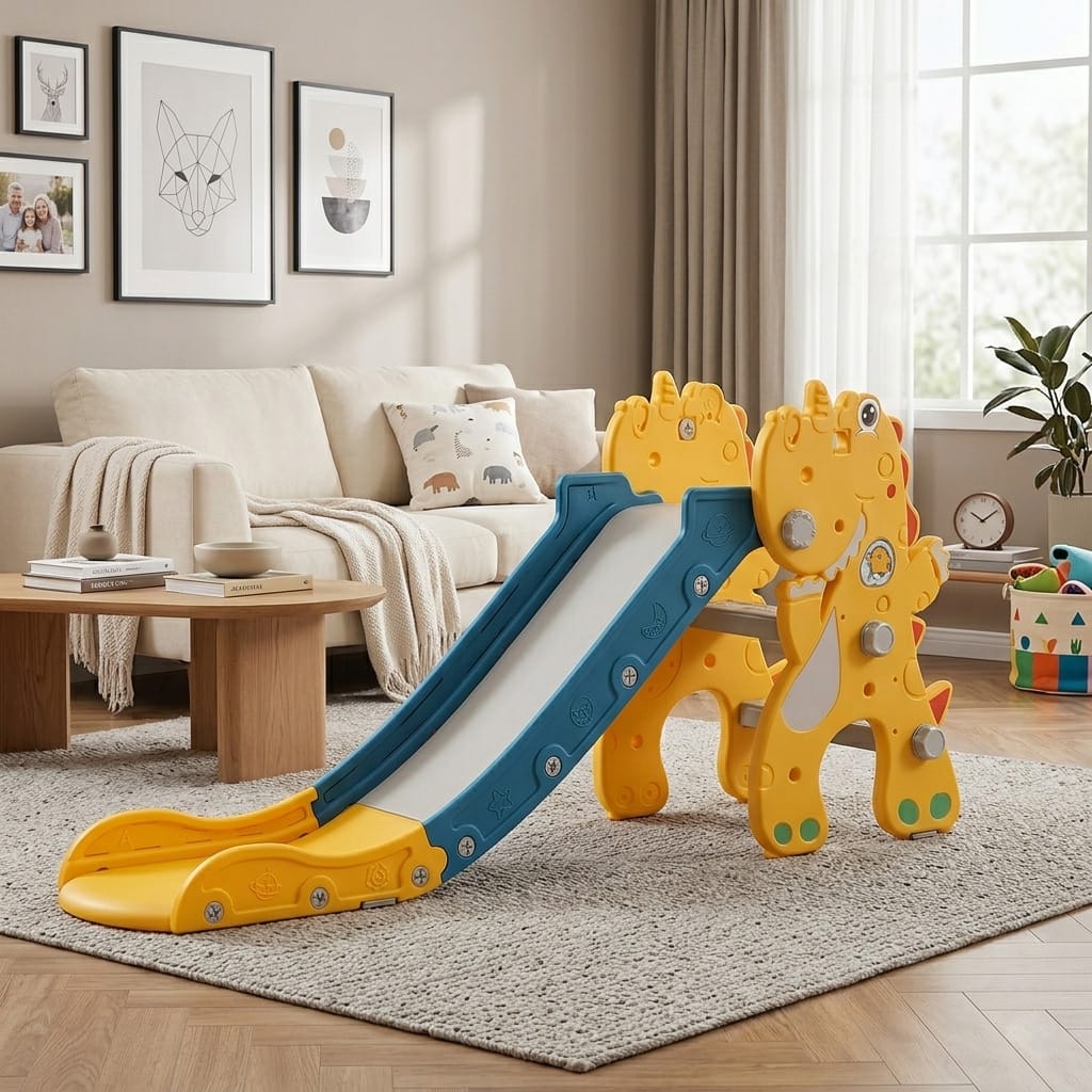 ZJEŻDŻALNIA DLA DZIECI DOMOWA OGRODOWA WOLNOSTOJĄCA WIELOKOLOROWA AKCESORIA ZESTAW 145CM - obrazek 3