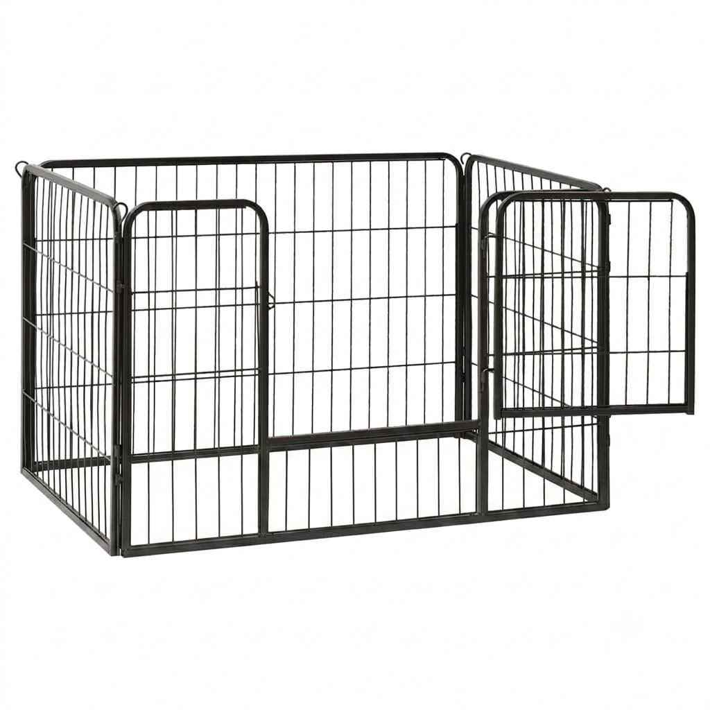 KOJEC KLATKA ZAGRODA MODUŁOWA DLA ZWIERZĄT PSA KOTA CZARNA 4 PANELE X 80X50CM - obrazek 6