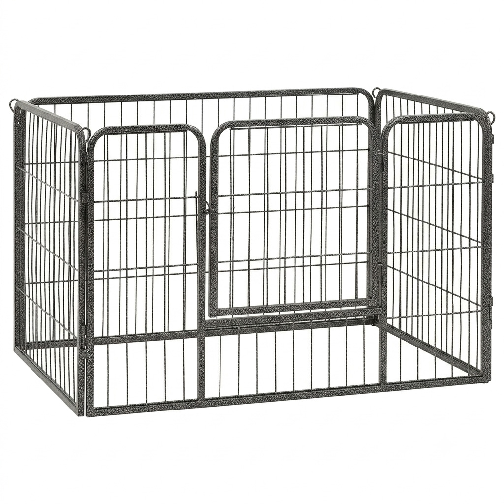 KOJEC KLATKA ZAGRODA MODUŁOWA DLA ZWIERZĄT PSA KOTA CZARNA 4 PANELE X 80X50CM