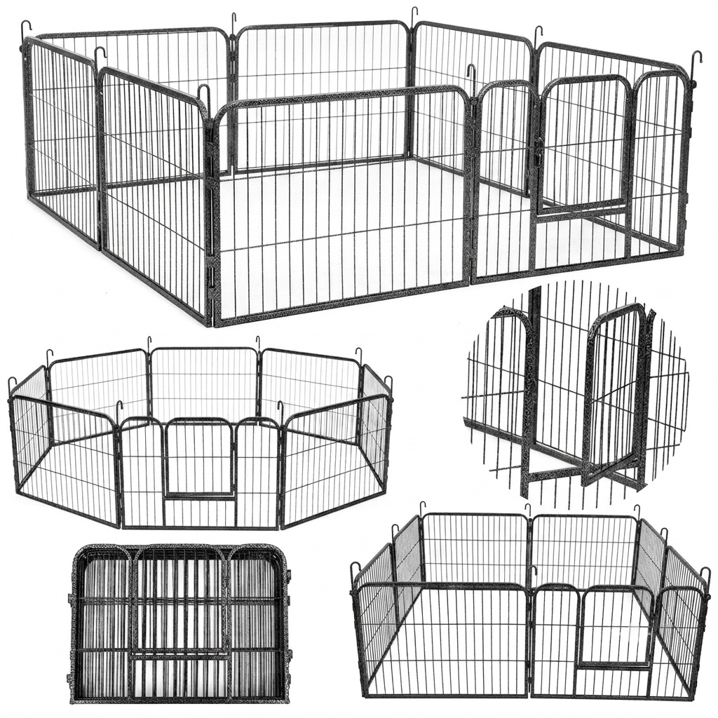 KOJEC KLATKA ZAGRODA MODUŁOWA DLA ZWIERZĄT PSA KOTA 8 PANELI X 80X60CM