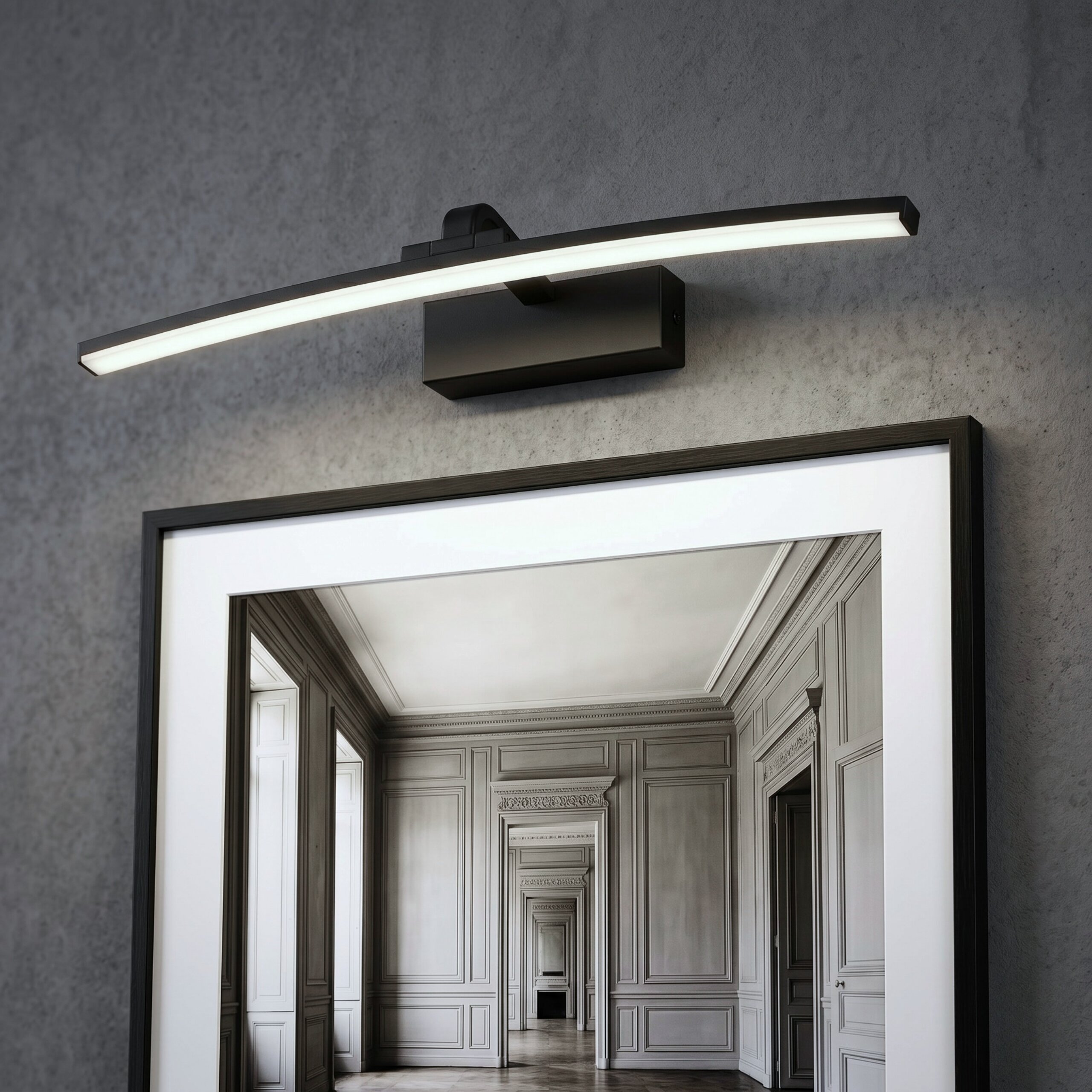 LAMPKA ŚCIENNA ŁUK 40CM BIAŁA NEUTRALNA CZARNA - obrazek 2